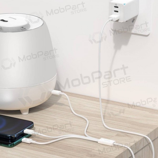 Baseus Superior USB Oplaadkabel 3-in-1 - micro-USB, Lightning, USB-C - 3.5A, 1.5m - Wit (CAMLTYS-02)