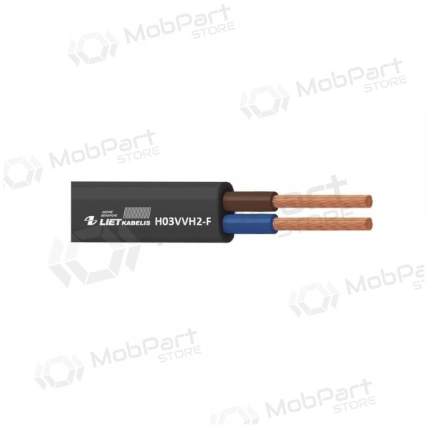 Flexibele kabel Lietkabelis OMYp 2x0.5 mm² koperen PVC CPR Eca 300 V 100 m rol.