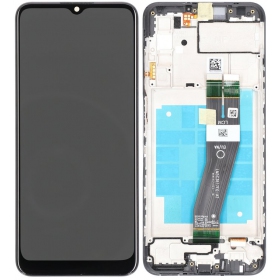 Samsung Galaxy A03s scherm (zwart) (met frame) (origineel)