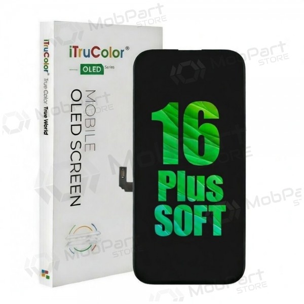Ekranas voor iPhone 16 Plus su lietimui jautriu stikliuku Premium OLED (with Removable IC)