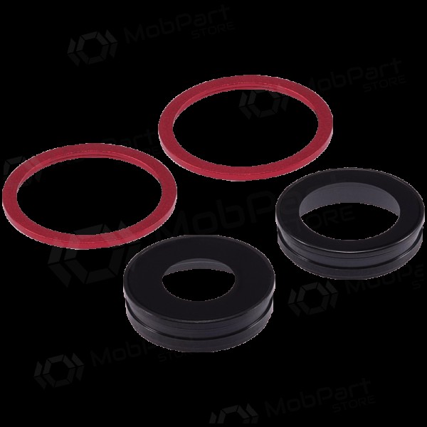 Apple iPhone 11 cameraglas (2 stuks) (rood) (met frame)