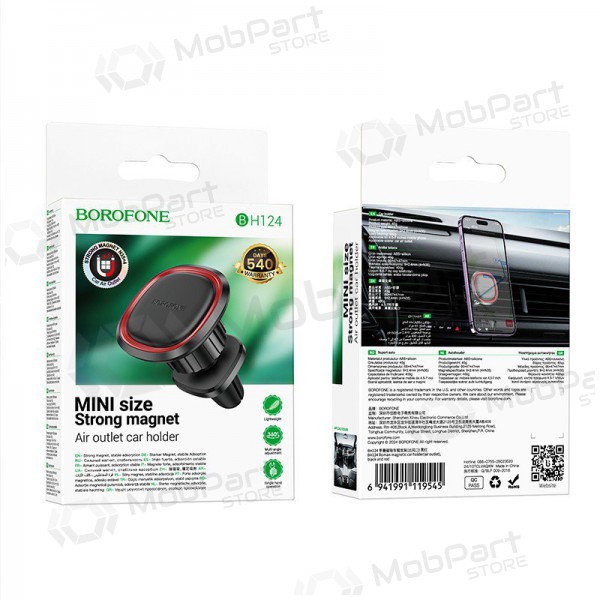 Autotelefoonhouder Borofone BH124 voor ventilatierooster zwart