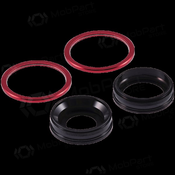 Apple iPhone 11 cameraglas (2 stuks) (rood) (met frame)