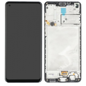 Samsung Galaxy A21s scherm (zwart) (met frame) (Premium)