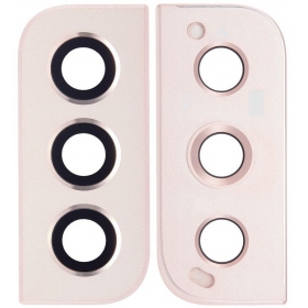 Samsung Galaxy S22 cameraglas (roze / goud) (met frame)