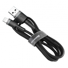 USB kabel Baseus Cafule USB-A to Lightning 1.5A 2.0m grijs-zwart CALKLF-CG1