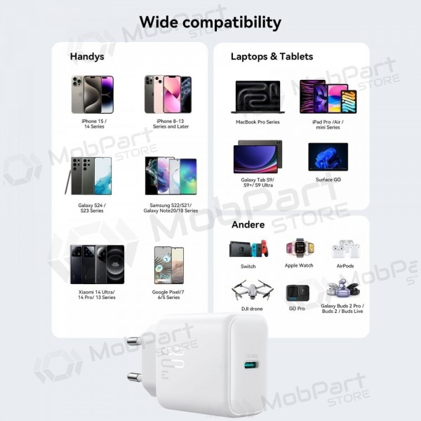 Lader Joyroom JR-TCF24 USB-C PD30W wit