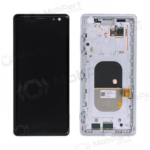 Sony Xperia XZ3 H8416 / H9436 scherm (wit) (met frame) (gebruikt, grade A, origineel)