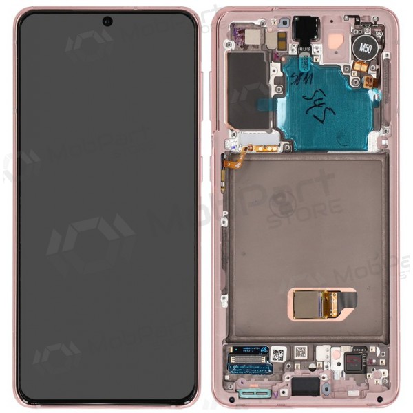 Samsung Galaxy S21 5G display (roze) (met frame) (origineel)