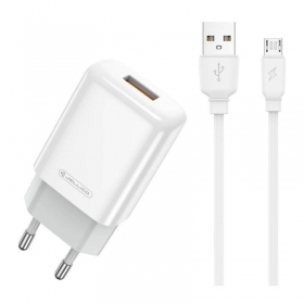 Lader buitinis Jellico EU01 2.4A USB + MicroUSB wit