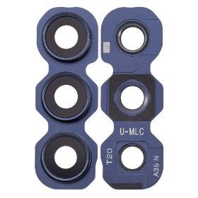 Samsung Galaxy A35 cameraglaasje (met frame) (donkerblauw)