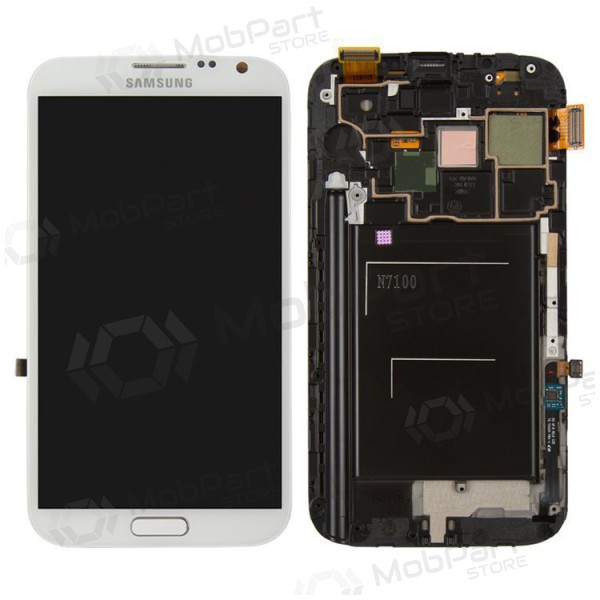 Samsung Galaxy Note 2 scherm (wit) (met frame) (origineel)