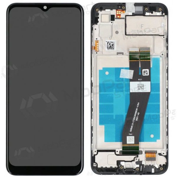 Samsung Galaxy A03 scherm - juodas - su rėmeliu - originalus
