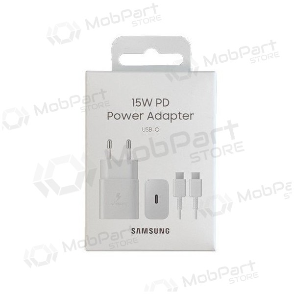 Lader origineel Samsung EP-T1510XWEGEU 15W + kabel Type-C 1m in het pakket wit