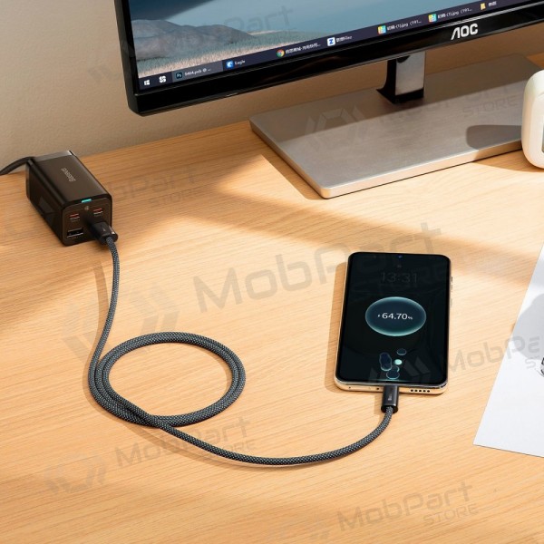 USB kabel Baseus Dynamic 100W USB-A to Type-C 1.0m grijs CALD000616