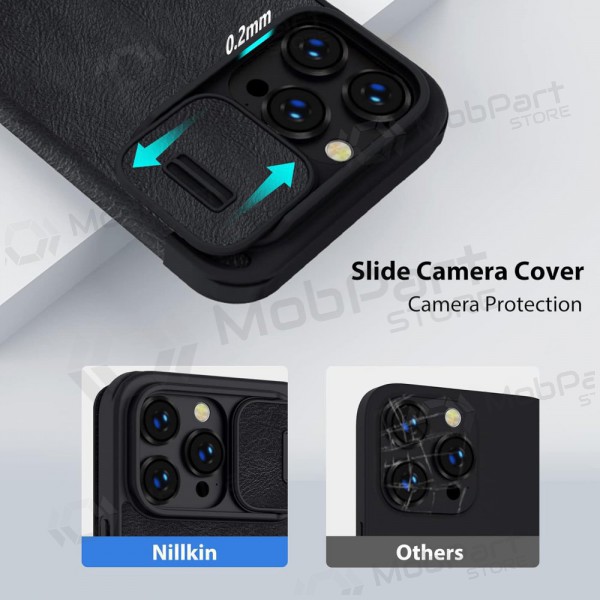 Apple iPhone 14 Plus Nillkin Leren Hoesje (zwart)