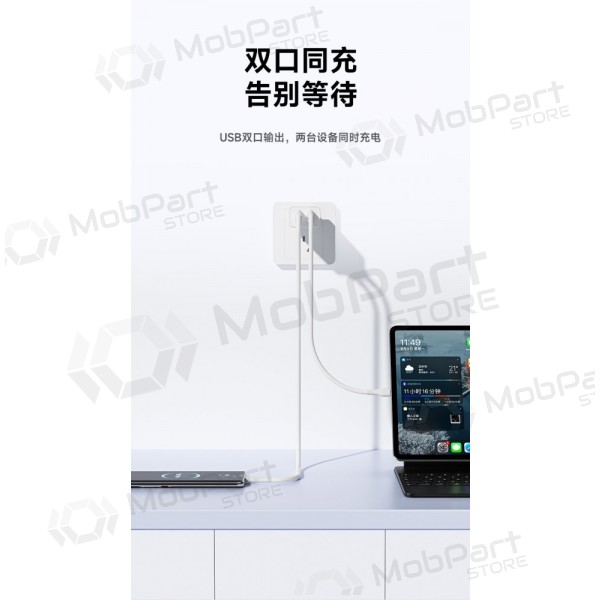 Lader Awei C15T-EU 2xUSB-A 10W + USB to USB-C cable wit