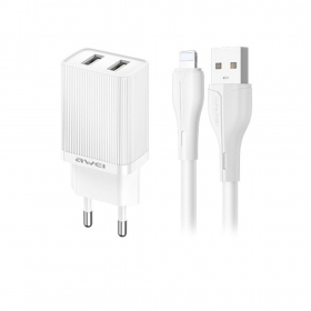Lader Awei C15L-EU 2xUSB-A 10W + USB to Lightning cable wit