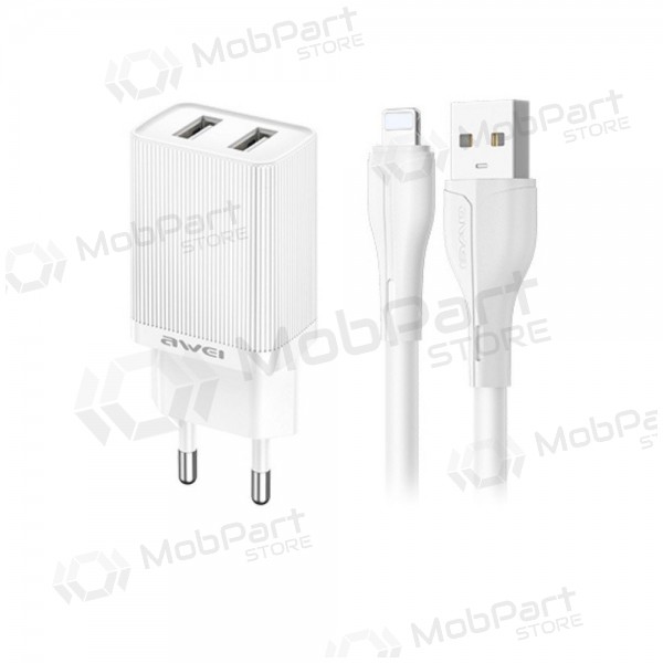 Lader Awei C15L-EU 2xUSB-A 10W + USB to Lightning cable wit