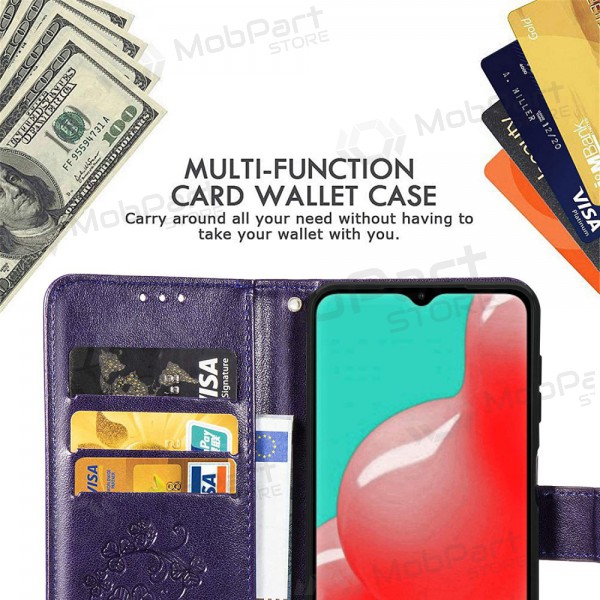 Samsung A226 Galaxy A22 5G hoesje - Flower Book (paars)