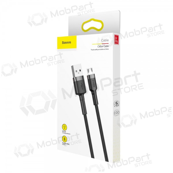 Baseus Cafule USB-C kabel 1.0m 3.0A (grijs-zwart) CATKLF-BG1