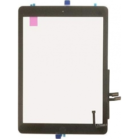 Apple iPad 2018 9,7 (6e) touchscreen glas met homeknop en houders (zwart)