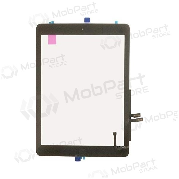 Apple iPad 2018 9,7 (6e) touchscreen glas met homeknop en houders (zwart)