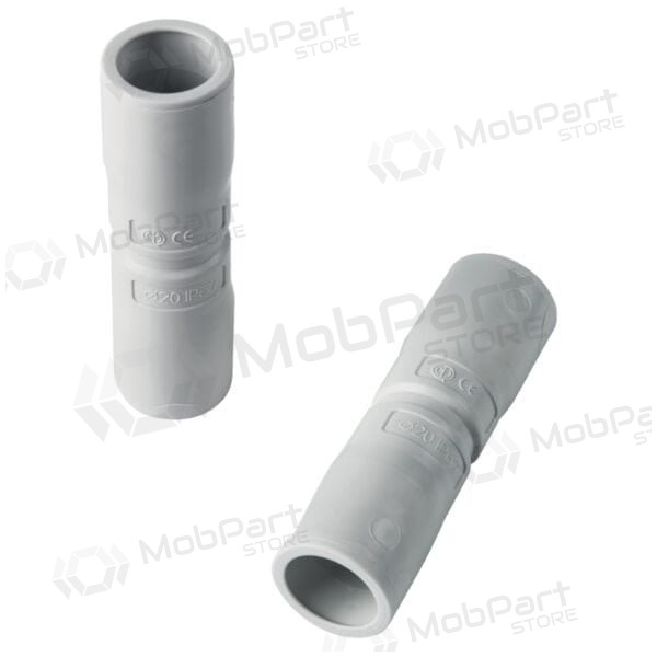 Tiesus sujungimas Elettrocanali EC74020 (D20, grijs (RAL7035), su išplatintu galu, behalogenis)