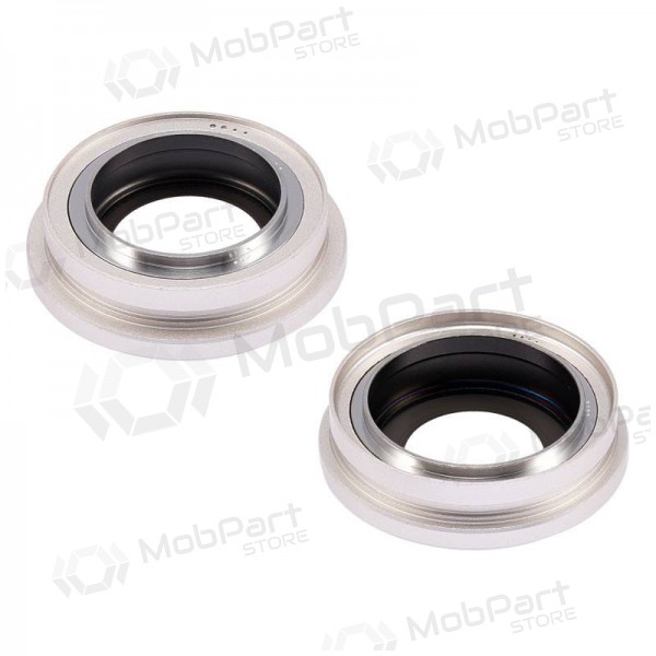 iPhone 14 / 14 Plus Cameraglas (2 stuks) (wit) (met frame)