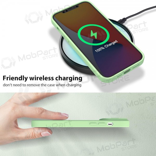 Apple iPhone 15 Nillkin Siliconen hoesje (lichtgroen)