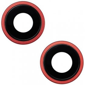 iPhone 14 / 14 Plus cameraglas (2 stuks) (rood) (met frame)