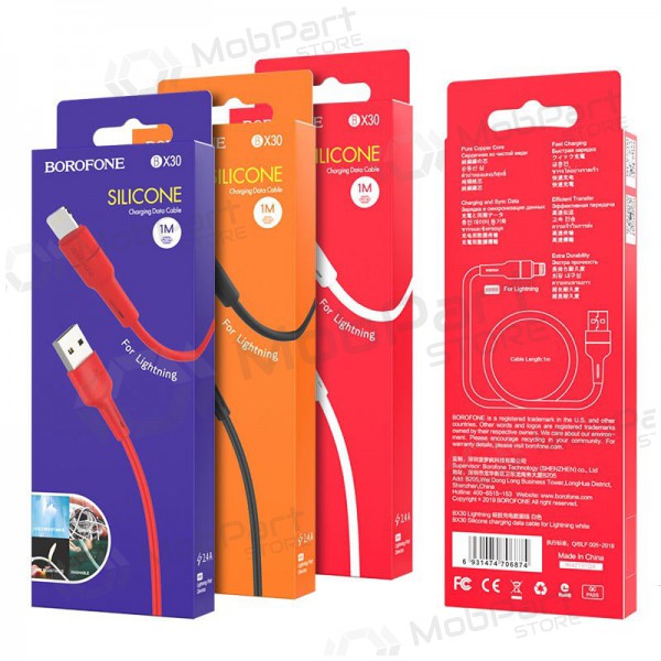 Borofone BX30 USB-kabel Lightning 1.0m wit