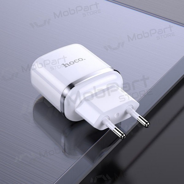 Oplader Hoco N4 met 2 USB-poorten (2.4A) (wit)