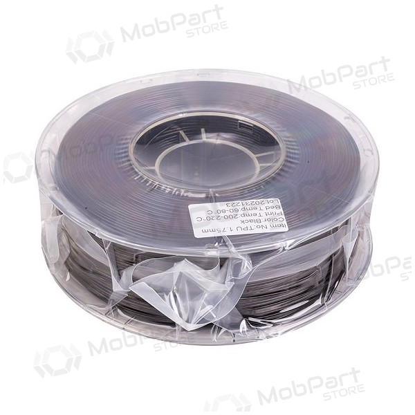 3D print filament TPU, 1,75mm, 1kg, zwart