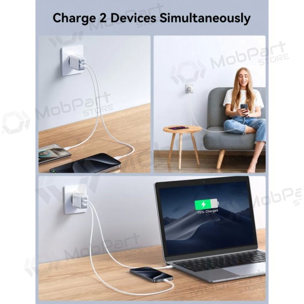 Lader Joyroom JR-TCF15 USB-C/USB-A 30W wit