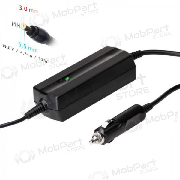 Autolader voor laptop Akyga AK-ND-37 (19V / 4.74A 90W 5.5 x 3.0mm + pin) - SAMSUNG 1.2m