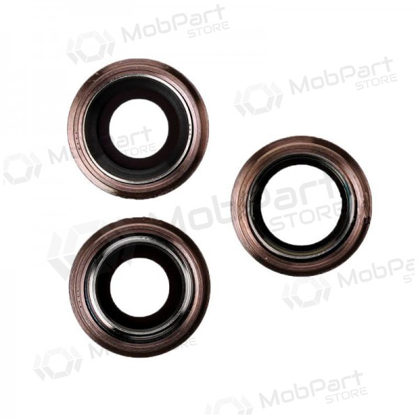 Apple iPhone 11 Pro / 11 Pro Max cameraglaasje (3 stuks) (goud) (met frame)