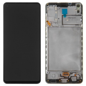 Samsung Galaxy A21s scherm (zwart) (met een frame) (origineel)