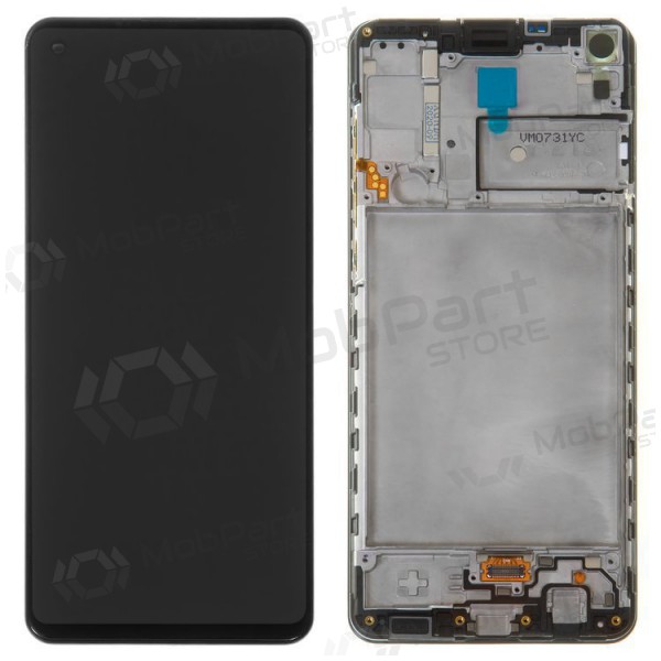 Samsung Galaxy A21s scherm (zwart) (met een frame) (origineel)