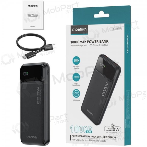 Externe batterij Powerbank Choetech B728 22.5W 10000mAh zwart