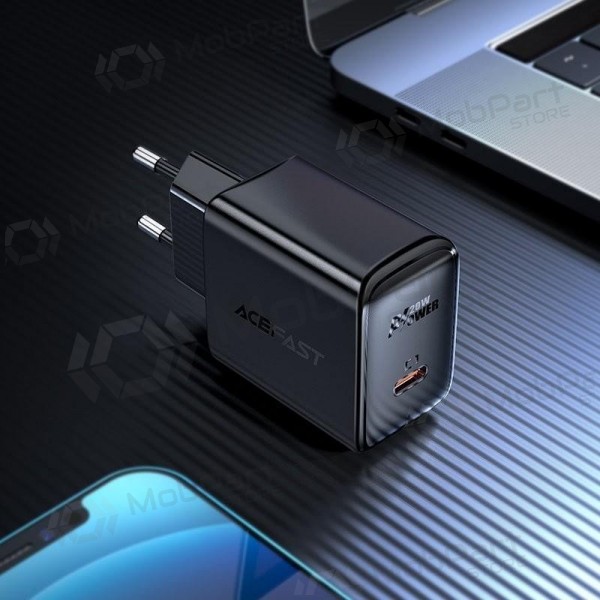 Lader buitinis Acefast A1 PD20W USB-C zwart