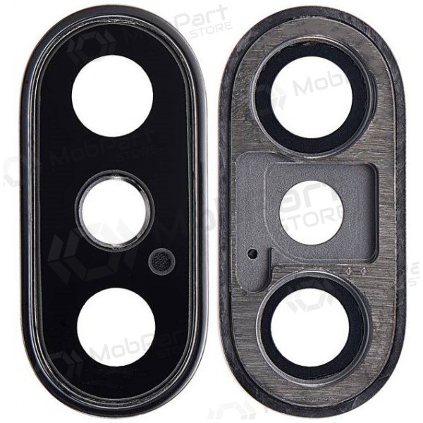 Apple iPhone XS / XS Max cameraglas (zwart) (met frame)