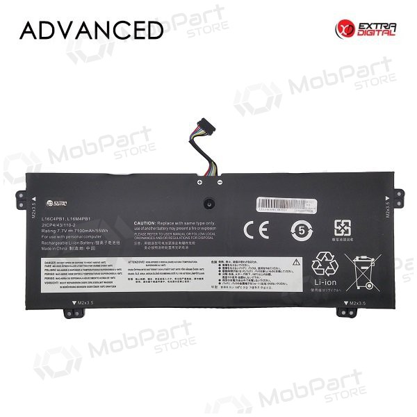 Lenovo L16C4PB1, L16M4PB1, 7100mAh laptop batterij, Advanced