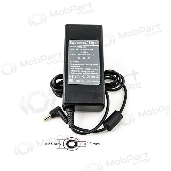 ACER 90W: 19V, 4.74A laptop oplader