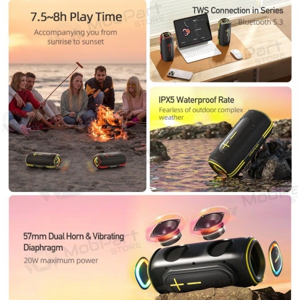 Bluetooth draagbare luidspreker Awei KA5 20W zwart