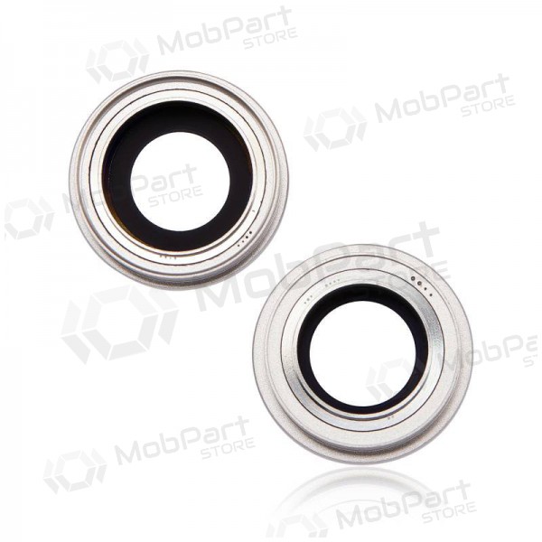 iPhone 14 / 14 Plus Cameraglas (2 stuks) (wit) (met frame)