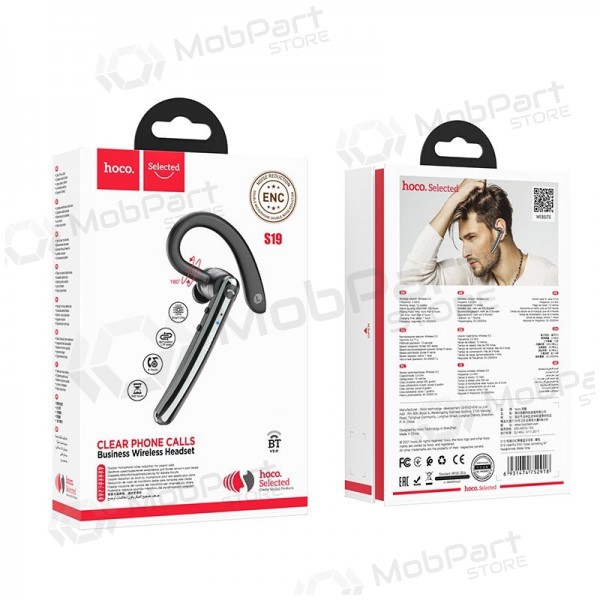 Bluetooth handsfree headset Hoco S19 Bluetooth zwart
