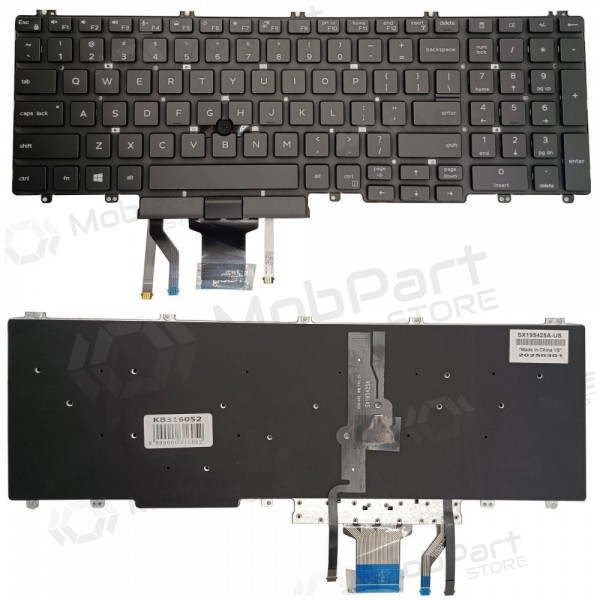 Toetsenbord DELL Latitude 5500, met achtergrondverlichting en trackpoint