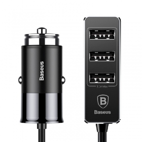 Baseus Autolader CCTON-01 (4x USB 5.5A) (zwart)