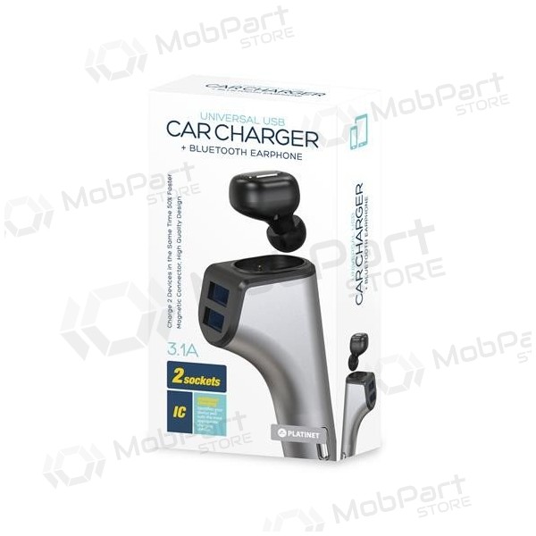 Platinet autolader + Bluetooth oortje